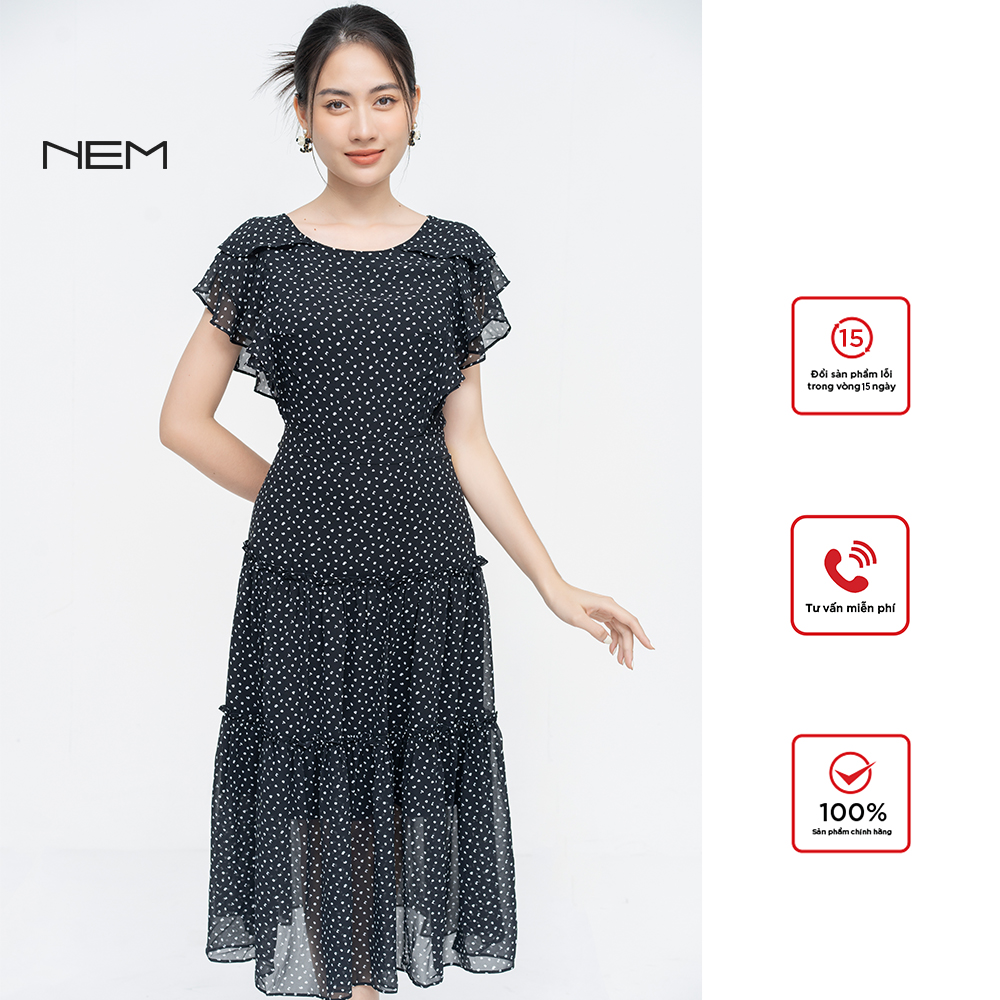 Đầm thiết kế hè đen nem fashion d06342