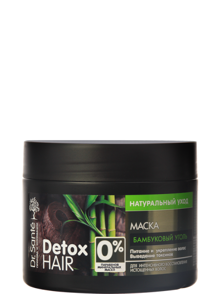 Kem ủ detox tóc và da đầu chiết xuất than tre hoạt tính Dr. Sante Detox Hair 300 ml nhập khẩu