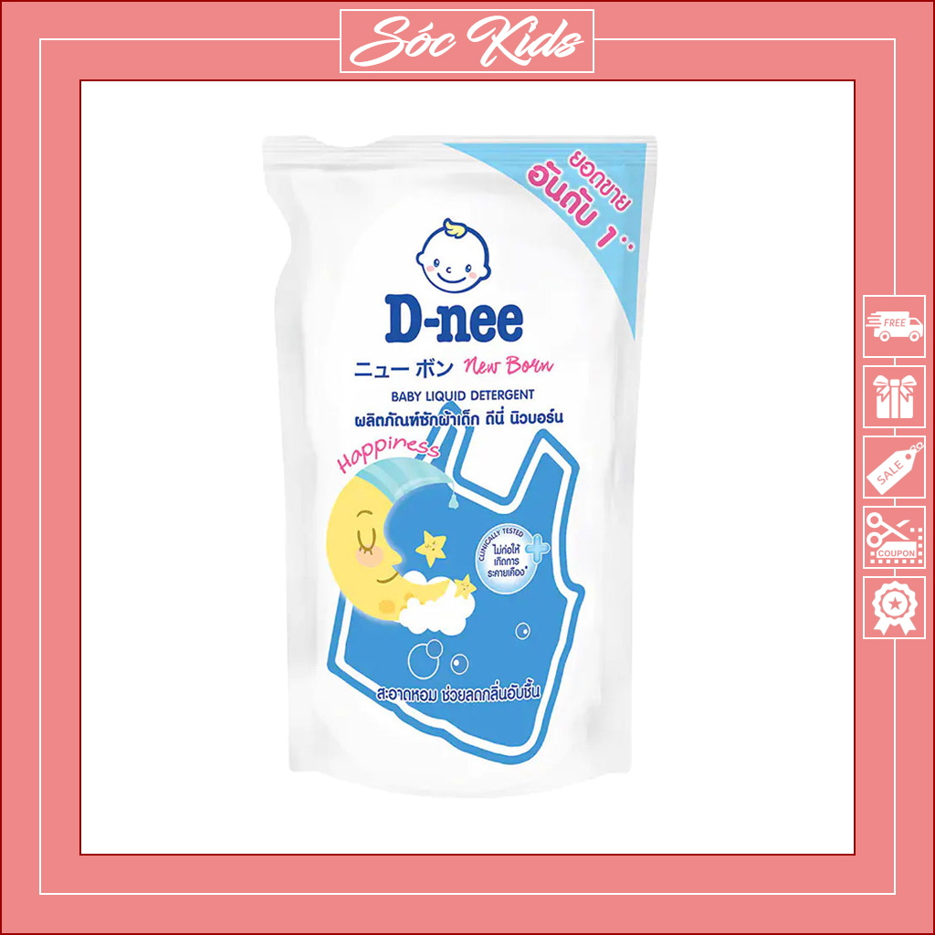 Nước Giặt Dnee Thái Lan 2 Trong 1 Cho Bé - TÚI 600ml | SIÊU THƠM | SIÊU TIẾT KIỆM | SÓC KIDS