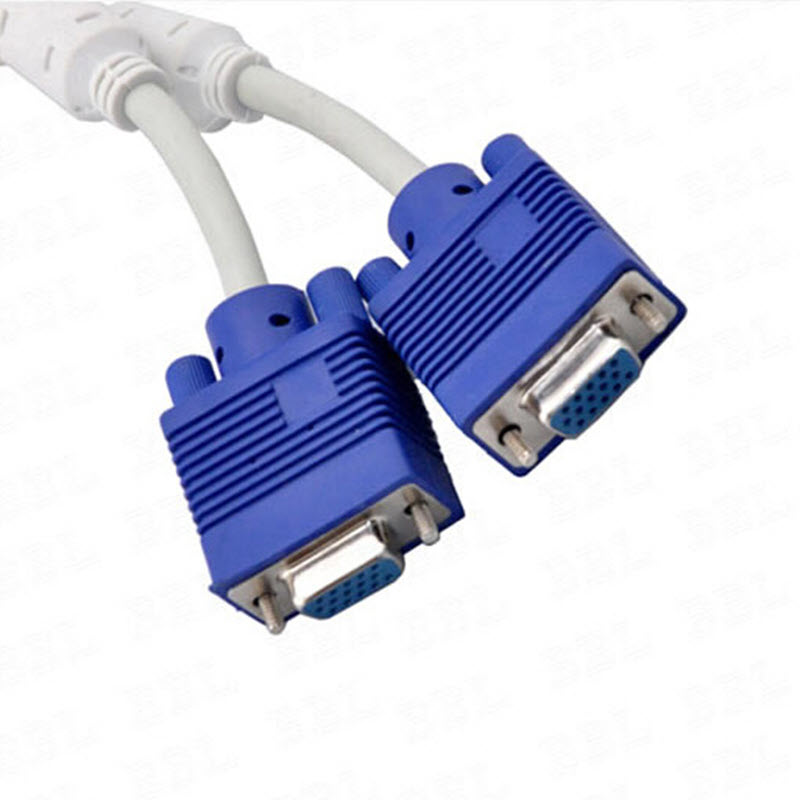 Cáp chia VGA 1 cổng ra 2 cổng (Trắng - Xanh)