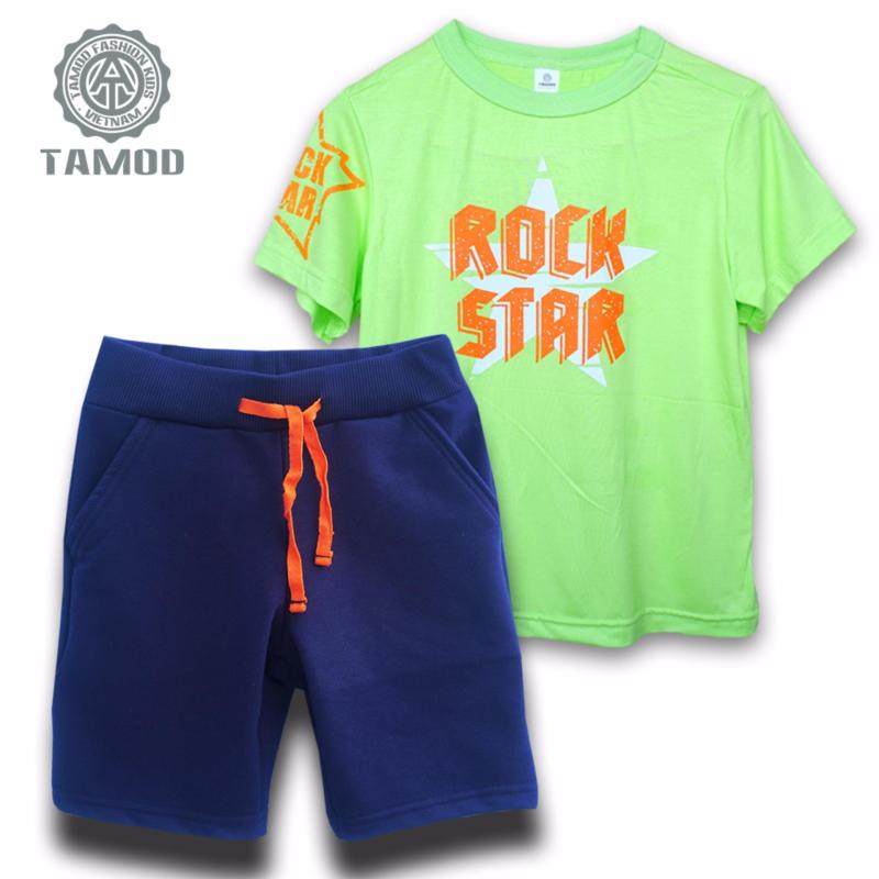 Nơi bán Quần áo bé trai TAMOD màu xanh cốm hình Rock Star siêu ngầu.
