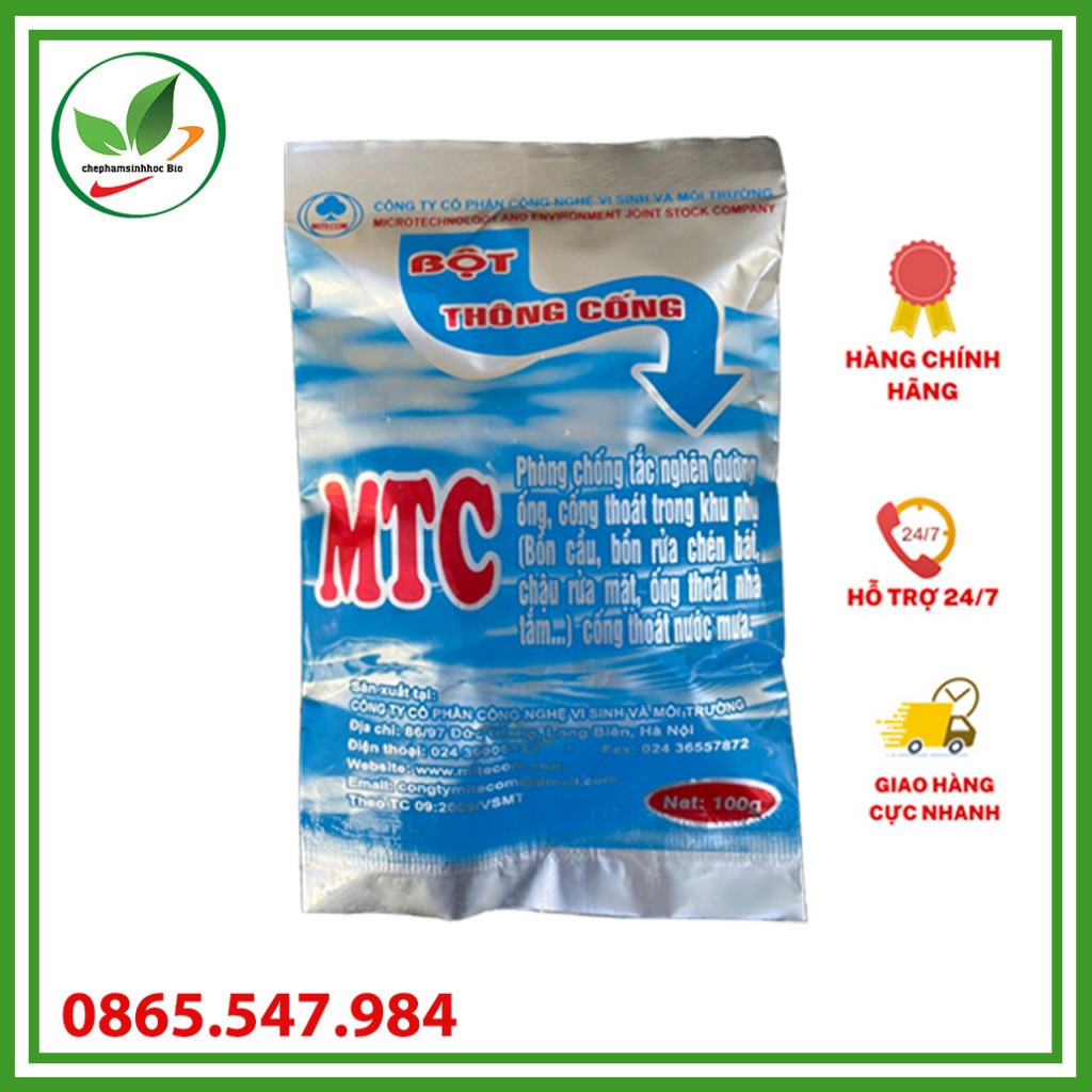 Combo 6 gói. Bột thông cống MTC. Gói 100g