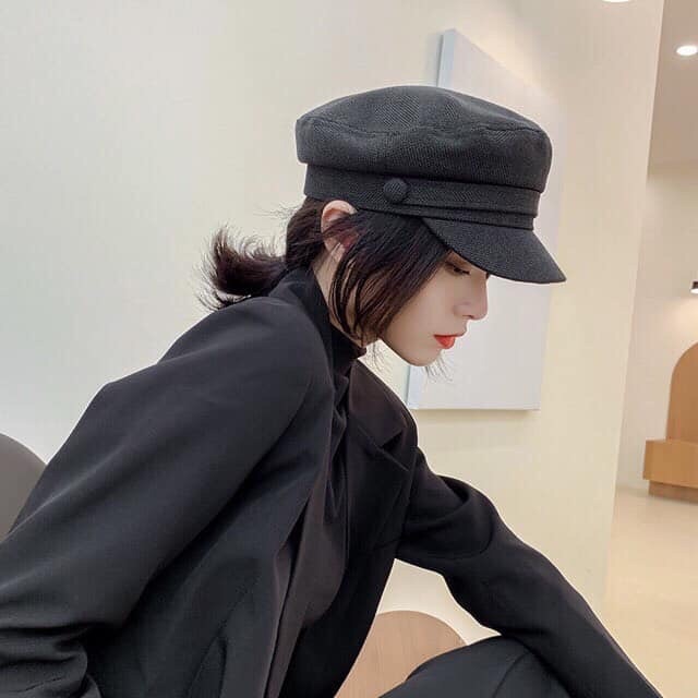 mũ baret muối tiêu/ nón nồi thời trang hàn quốc