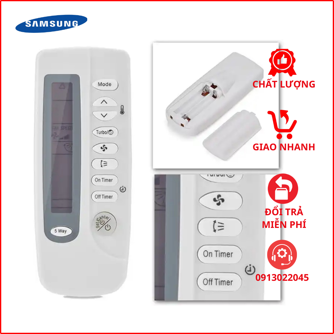 Remote máy lạnh Samsung (Màn nhỏ dài)