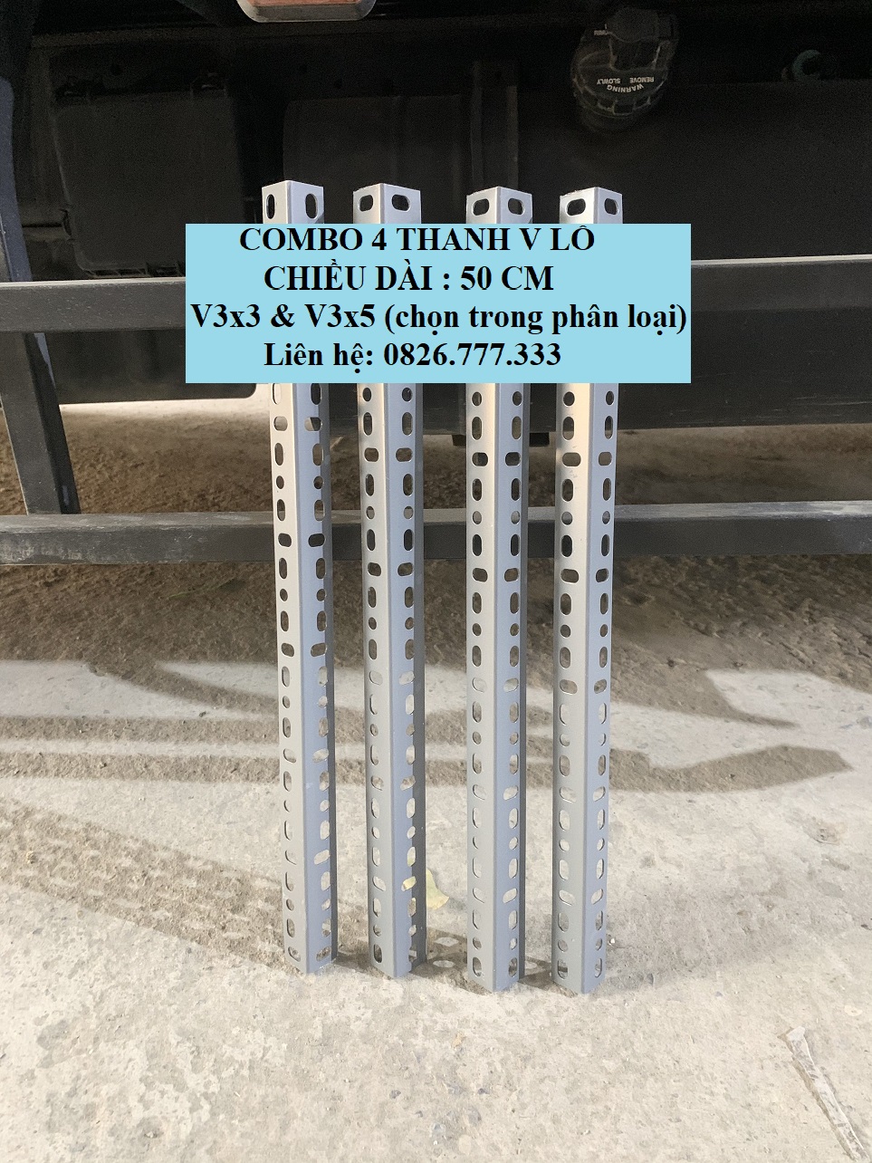 Combo 4 thanh v lỗ đa năng dài 50cm