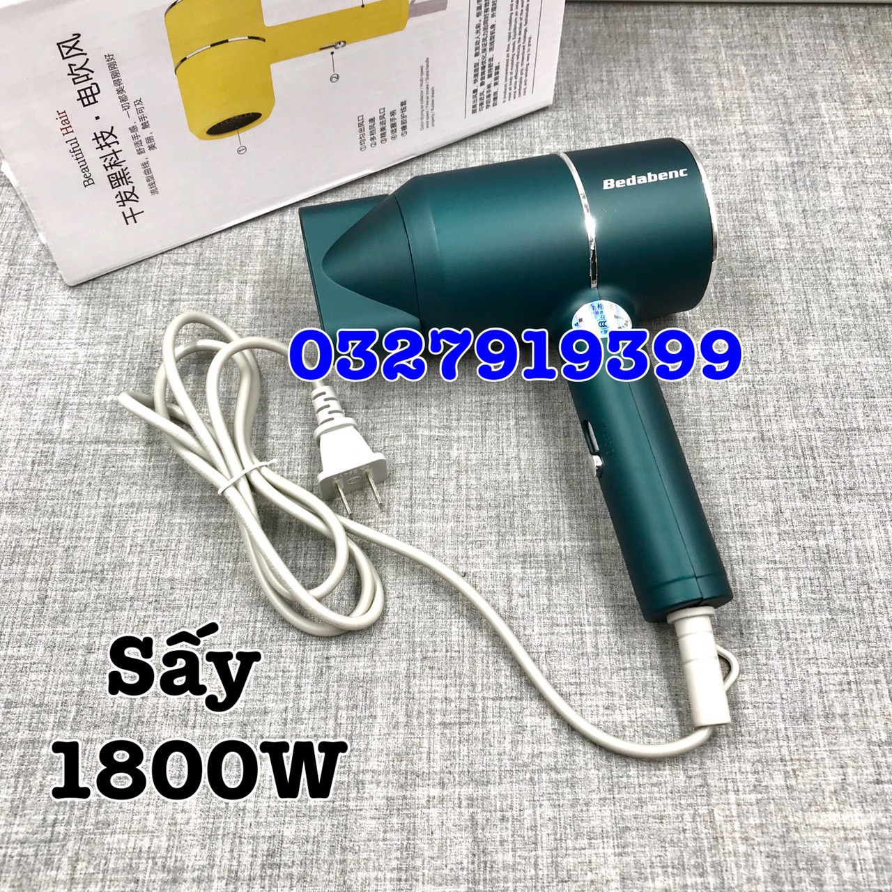 Máy sấy tóc 2 chiều nóng lạnh BB vàng 1800W