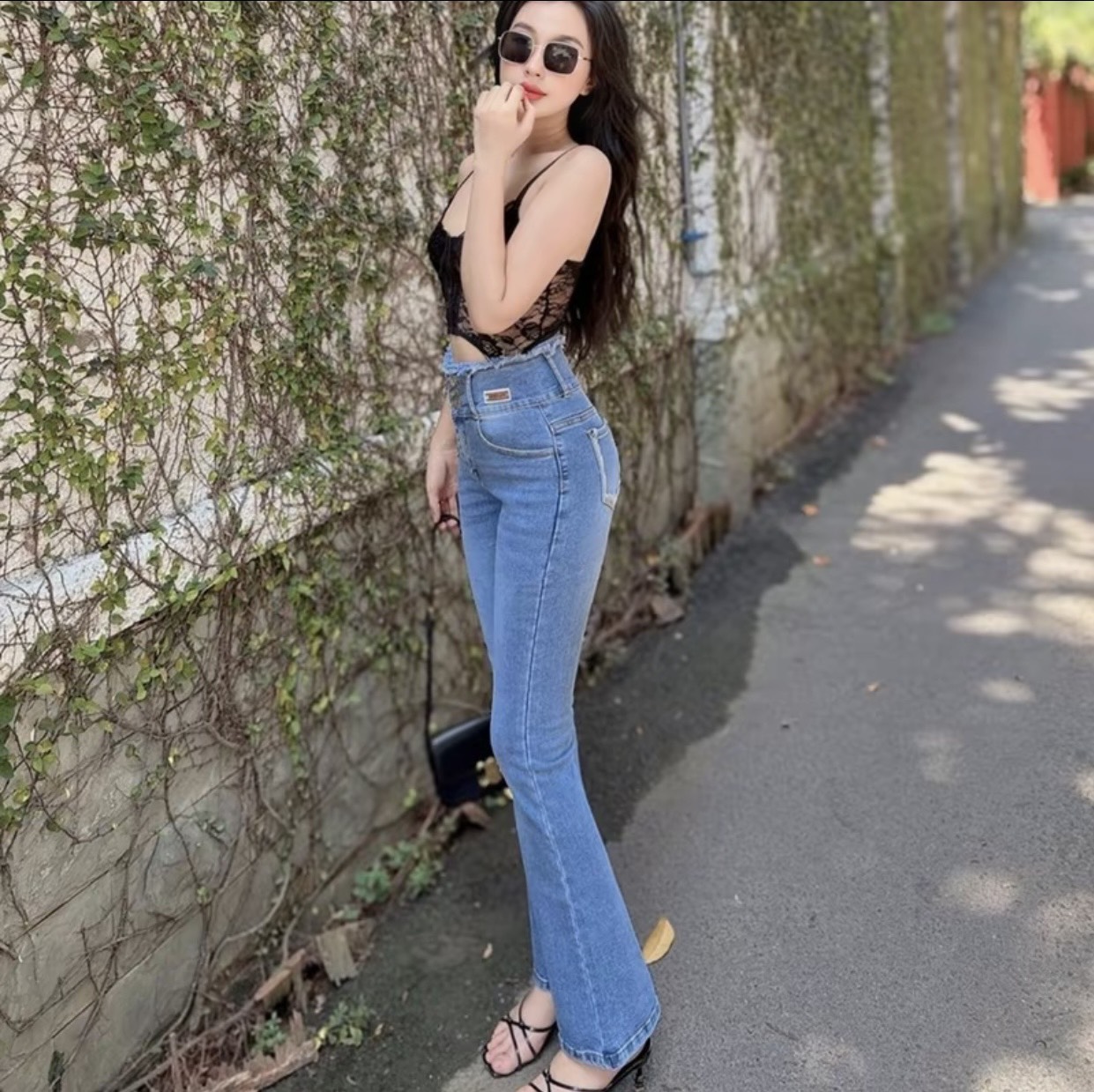 [HCM]Quần Jeans Nữ Ống Loe Dài Thời Trang