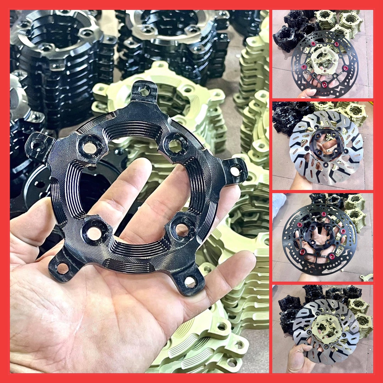 Lòng nhôm CNC Cho Đĩa Ex 150 5 lỗ zin ra 4 lỗ thông dụng