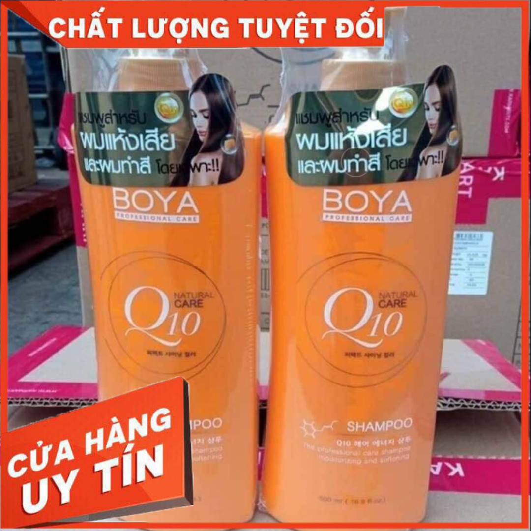 Dầu gội đầu boya shampoo q10 500ml chăm sóc nuôi dưỡng chân tóc đến ngọn tóc , phục hồi tóc hư tổn, tóc mềm mượt óng ả