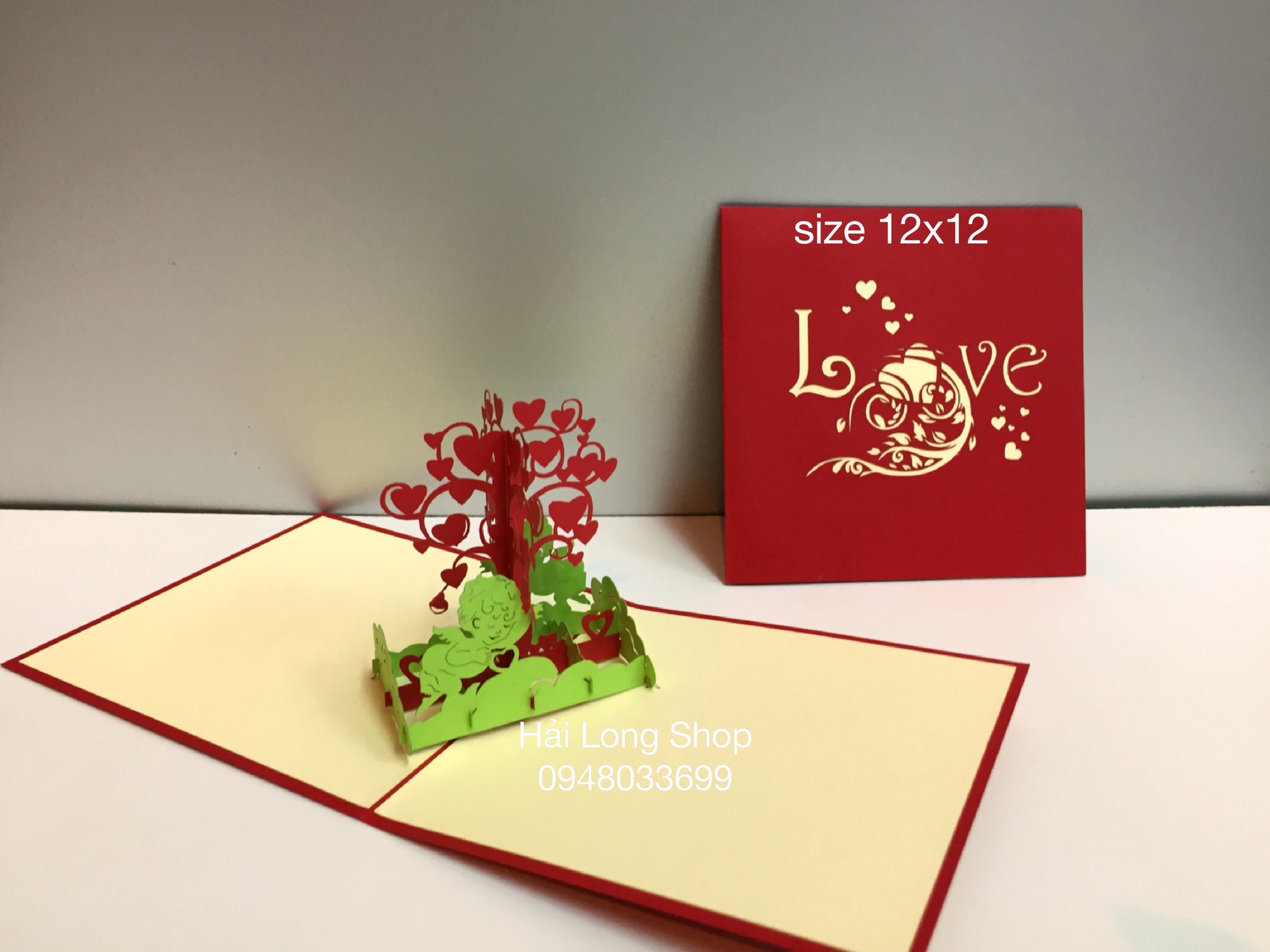 Cây Trái Tim 1 - Love - Flower - Thiệp 3D