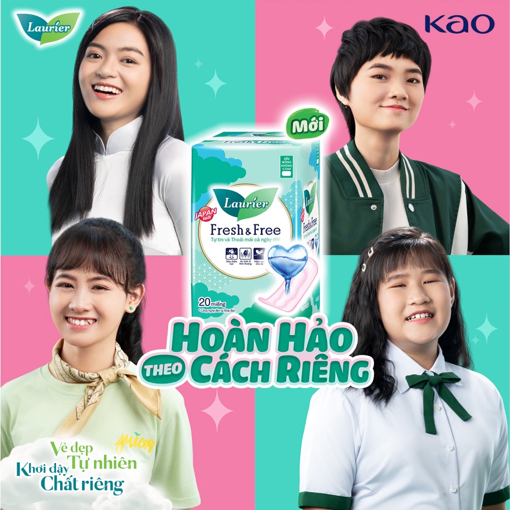 Băng vệ sinh Laurier Fresh & Free 20 miếng Siêu Mỏng Cánh 22Cm