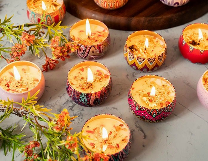 [HCM]Nến Thơm Hoa Khô Thiên Nhiên Hương Dịu Nhẹ và Quyến Rũ -  Nến thơm hoa khô thiên nhiên-Ly nến thơm-Nến thơm cao cấp bằng sáp