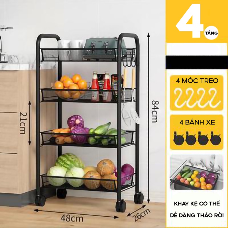 4-Tier Spa Cart with Mesh Tray