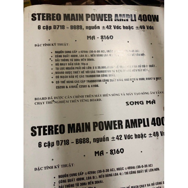 [VN] Mạch công suất Ampli 400W