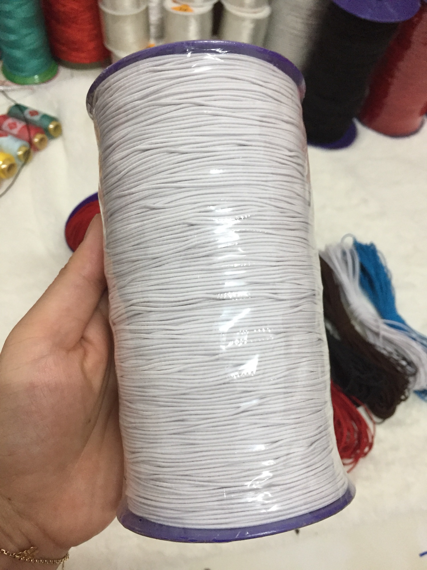 [Hcm]Roll of Elastic Fabric with Round Yarn, Size 1mm, 400m Long