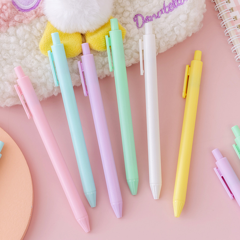 Bút Gel Bấm Macaron Ngòi 0.5mm Mực Đen