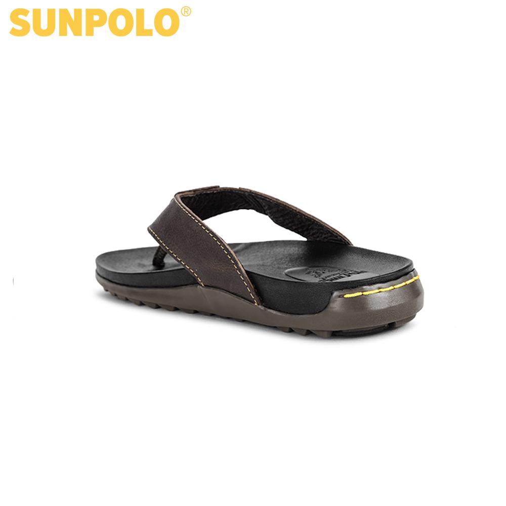 Dép kẹp nam da bò Dép xỏ ngón SUNPOLO KEP013