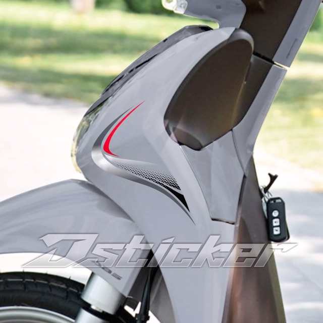 Tem Sh Mode 2020 - Chỉ Đỏ Rời Dán Xe Xám