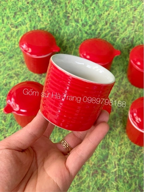 Bộ 6 cốc caramen gốm sứ Bát Tràng cao cấp không chì