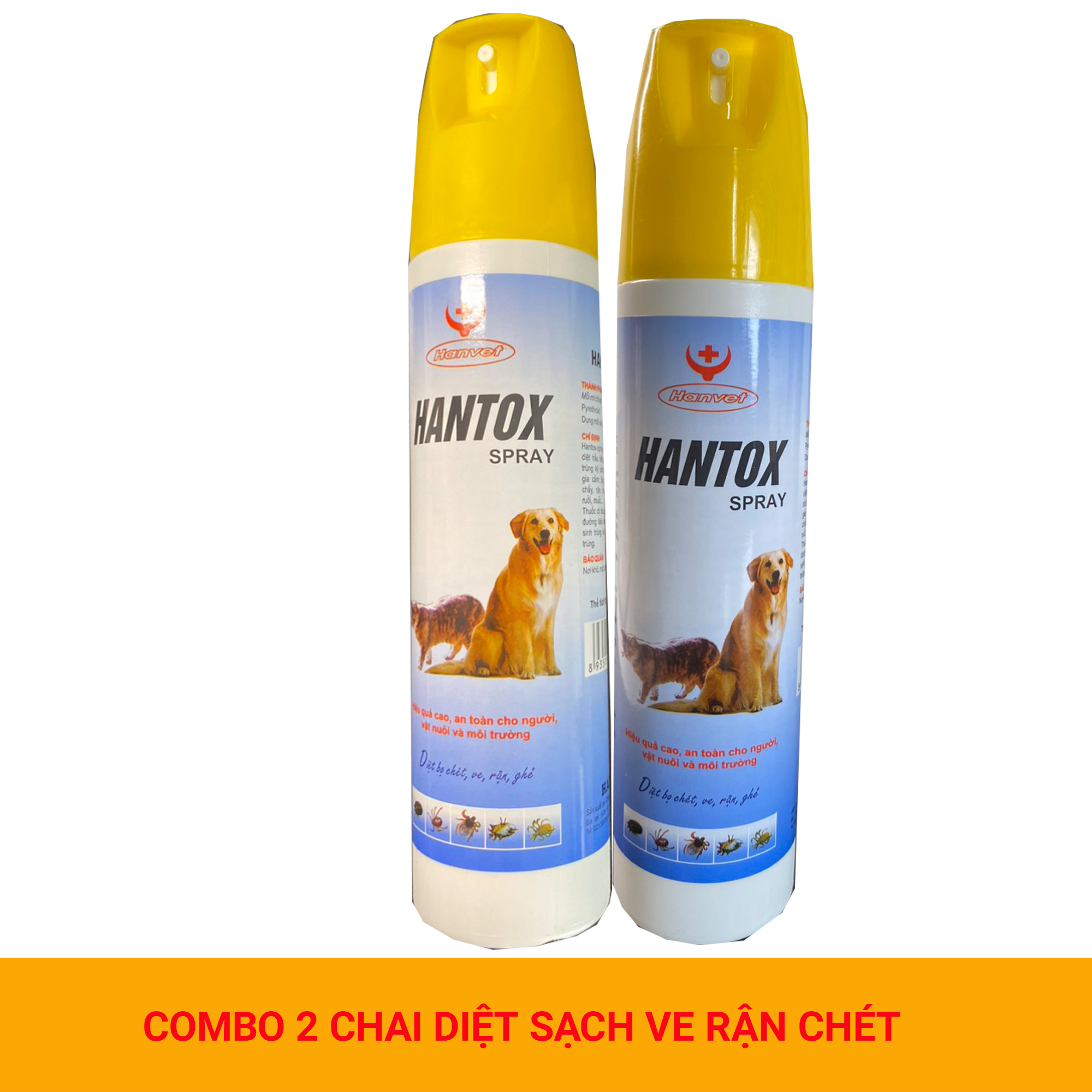 Combo 2 chai Xịt diệt ve bọ chét rận ghẻ cho chó mèo - 300ml chai.