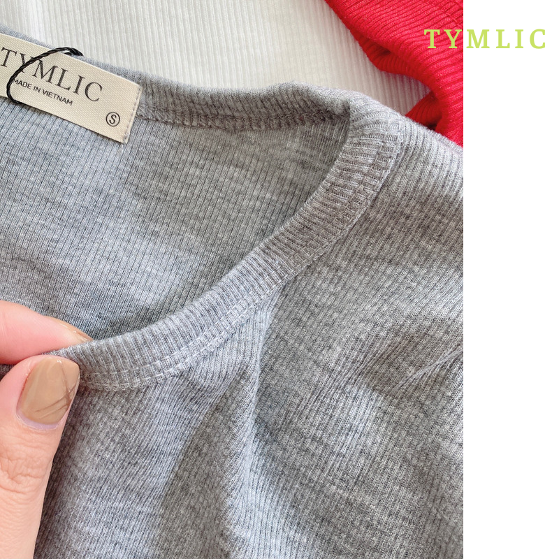 Áo Pull Gân Cổ Tròn Basic 4 Màu TYMLIC