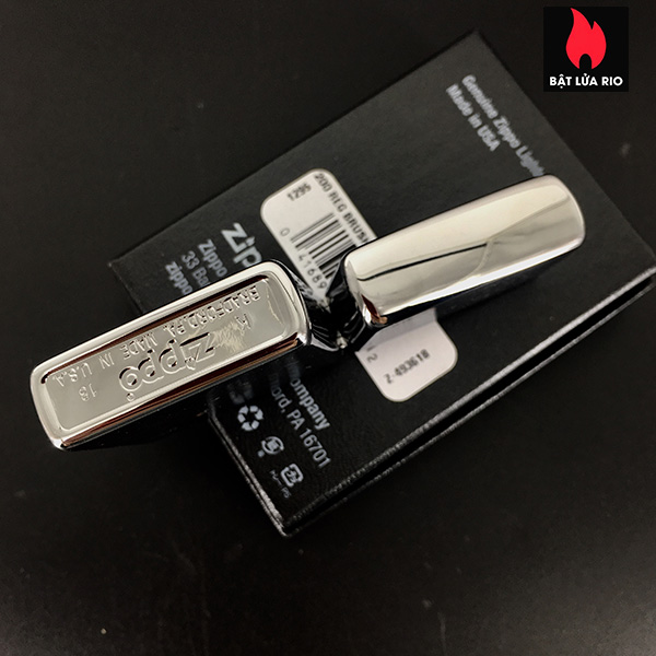 Zippo Brushed Chrome Chính Hãng