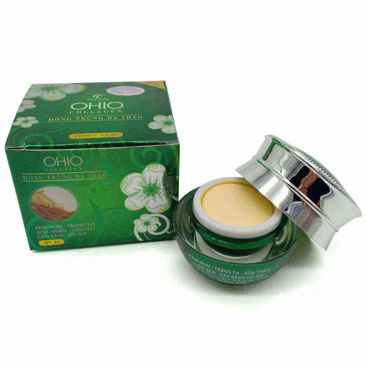 [HCM]Kem Mụn Trắng da Xóa thâm Liền sẹo Cân bằng độ ẩm OHIO Collegen – Đông Trùng Hạ Thảo (20g)