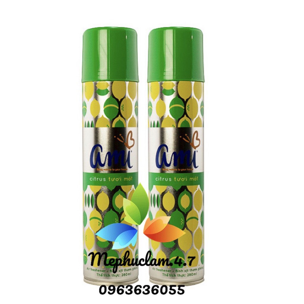 Xịt phòng Ami 280ml [ 6 Mùi Vị ]