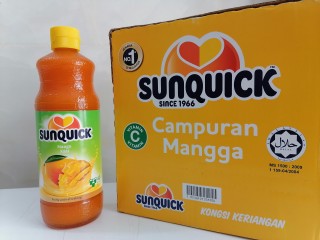 [Chai 840ml XOÀI] NƯỚC ÉP TRÁI CÂY CÔ ĐẶC [Malaysia] SUNQUICK Mango Fruity and Refreshing (halal) thumbnail