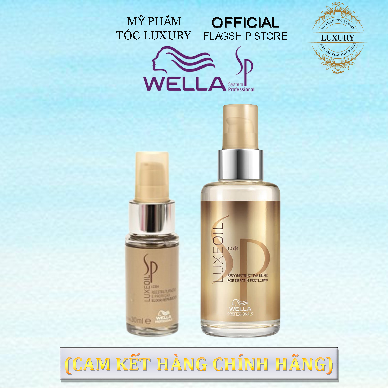 Tinh dầu dưỡng tóc Wella SP Luxeoil phục hồi tóc hư tổn 100ml-30ml