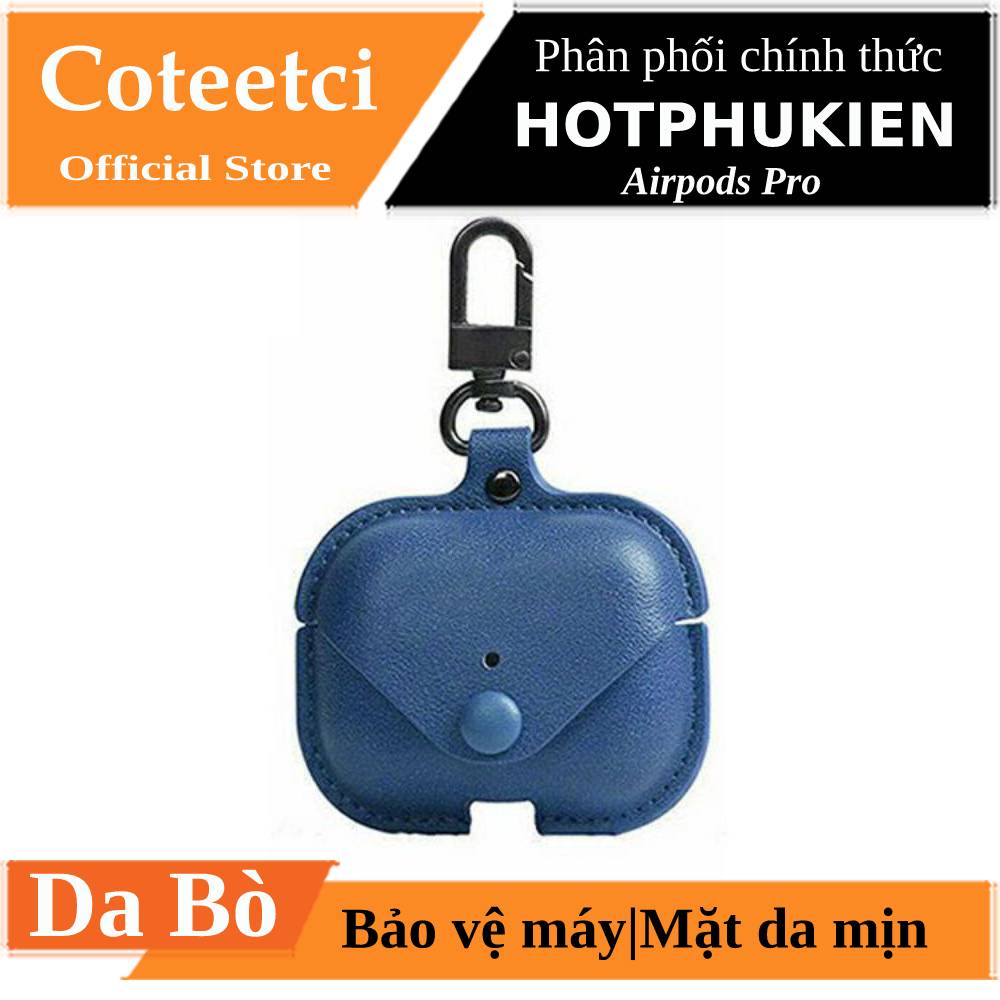 [HCM]Bao case da cho tai nghe Apple Airpods Pro hiệu COTEETCI AP26 (chống vân tay chống bám bẩn vật liệu da cao cấp trang bị móc khóa) - Phân phối bởi Hotphukien