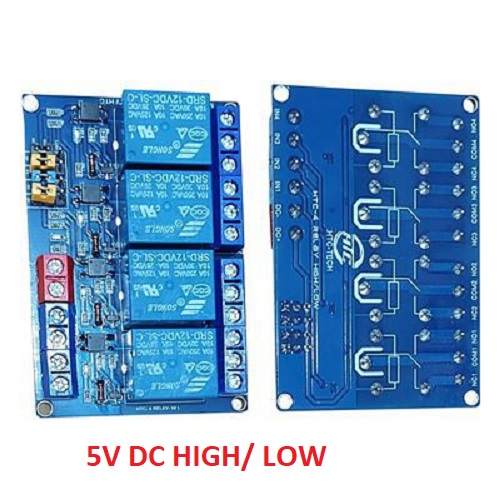 Module  4 relay 5Vdc có optocoupler 2 mức kích high/low HTC