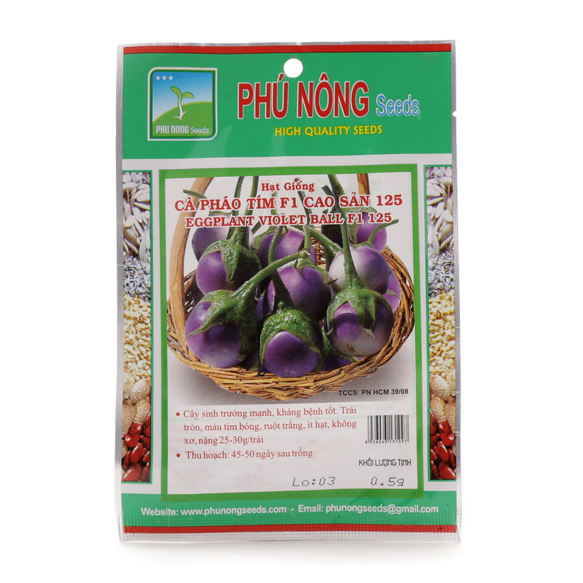 hạt giống cà pháo tím Phú Nông gói 0.5 g