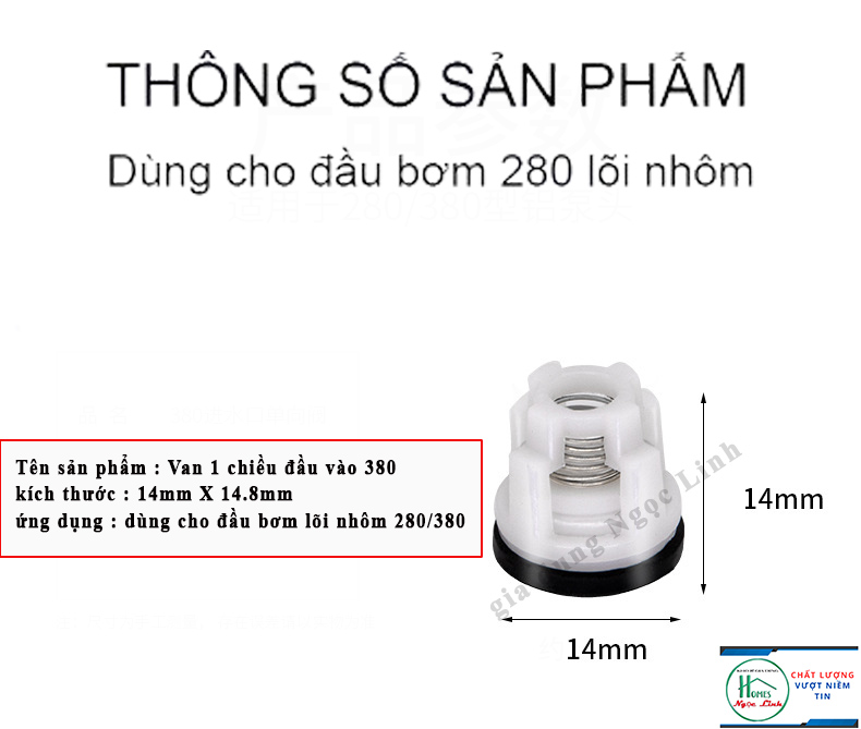 Bộ 3 Van 1 chiều cho đầu bơm máy rửa xe 280/380