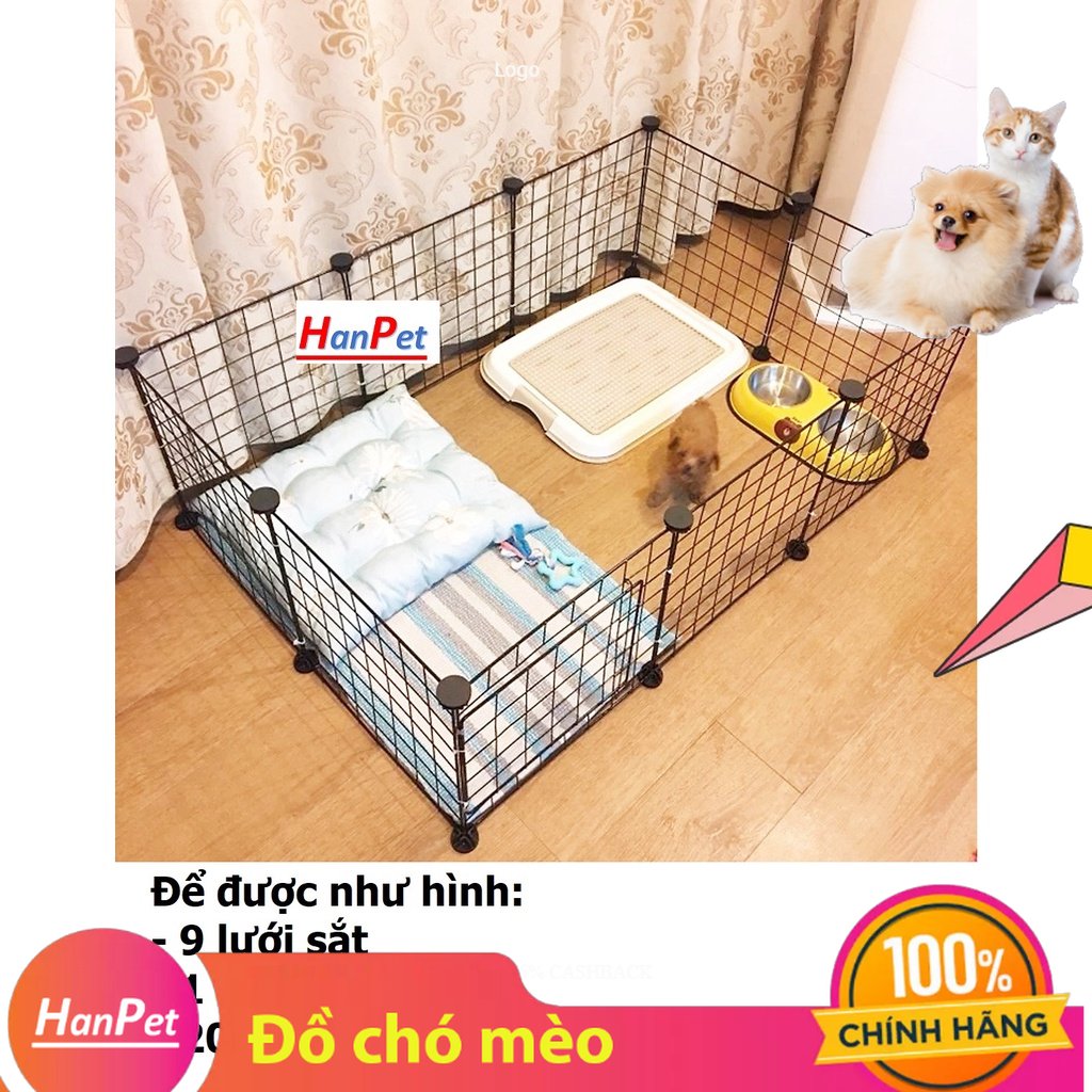 Bộ chuồng quây lưới lắp ɡhép thú cưng có cửa dùng cho chó mèo nhỏ