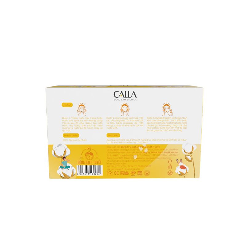 Combo 3 hộp bông tẩy trang CALLA mịn 180 miếng.
