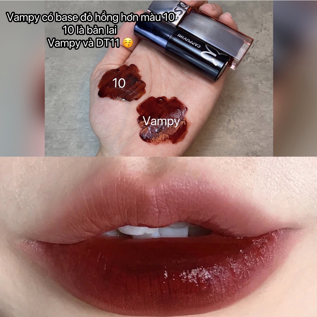 Son Bóng cappuvini thỏ đen dưỡng ẩm môi