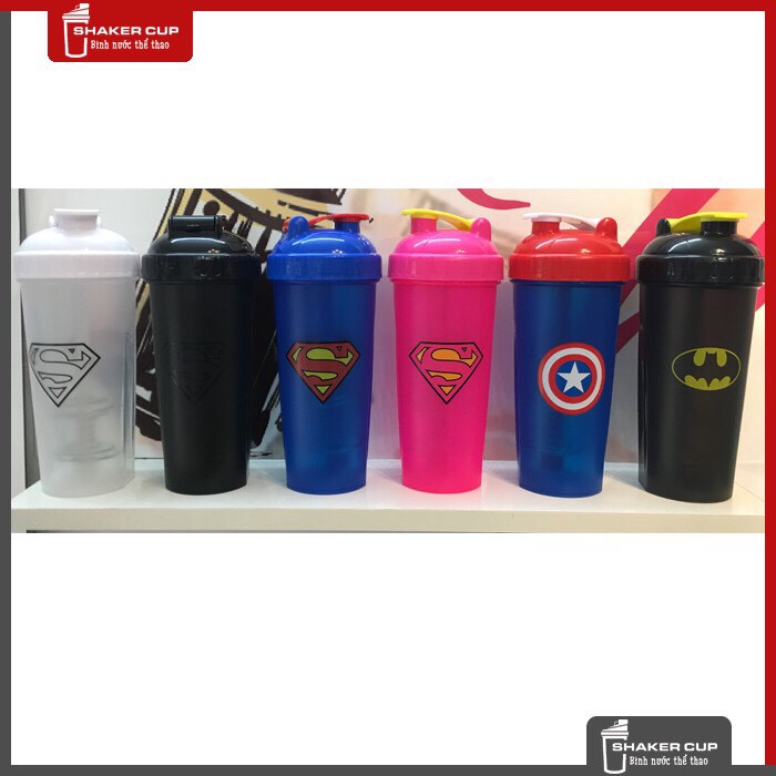 Bình lắc tập gym bình thể thao shake bottle Super Hero