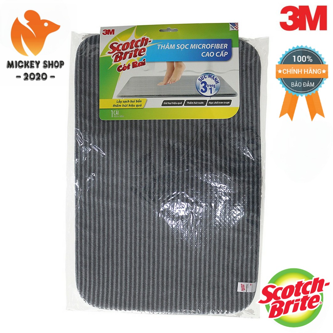 [HCM][ MUA NHIỀU ] Thảm Microfiber Cao Cấp Mới Scotch-Brite 3M - 40x60 cm Chống Trượt Thấm Hút Nước Giữ Bụi Hiệu Quả