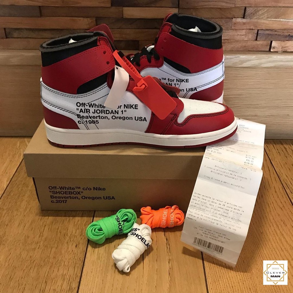 Giày Thể Thao Sneakers Air Jordan 1 Off White Retro High Chicago Đỏ Trắng  Cổ Cao Cực Thời Trang Cho Nam Và Nữ Clever Man Store | Lazada.Vn