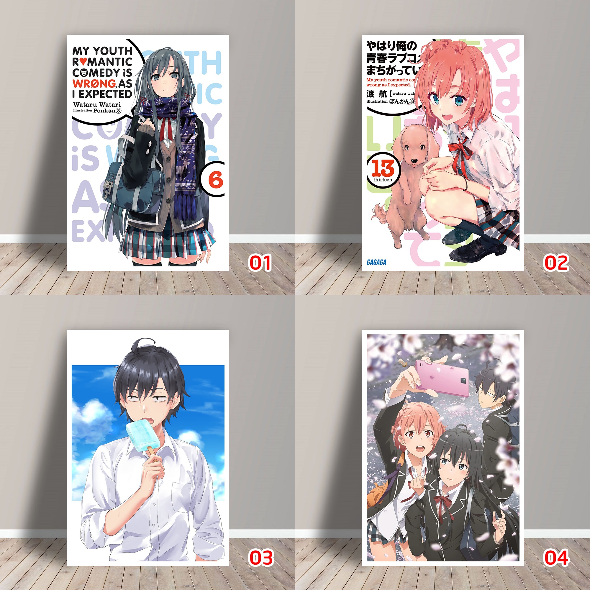 Tấm Postcard Cao Cấp Anime Oregairu (21cm x 15cm)