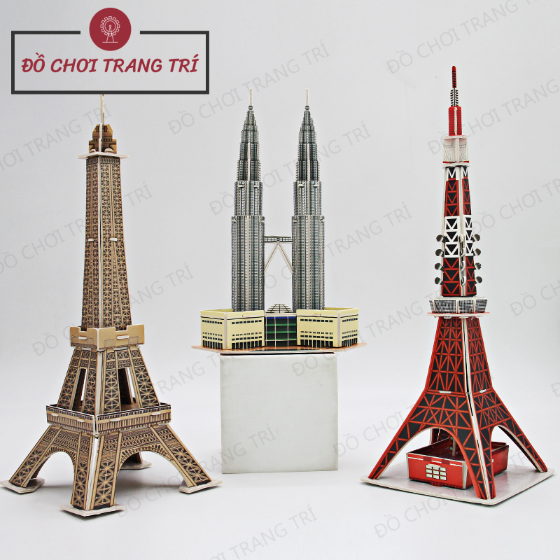 Mô hình 3D giấy tự lắp ráp - Mô hình Tháp nổi tiếng thế giới
