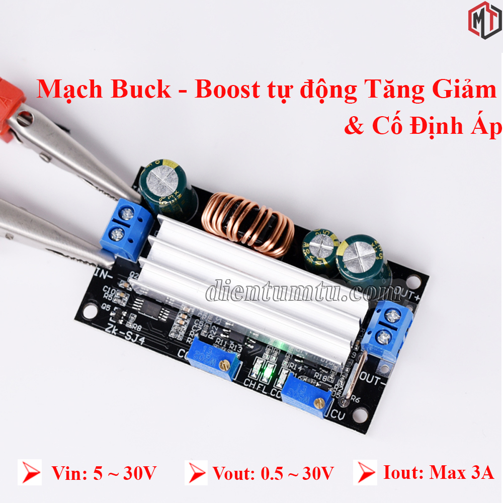 Mạch ổn áp buck-boost sj4 có chỉnh dòng 3a 35w
