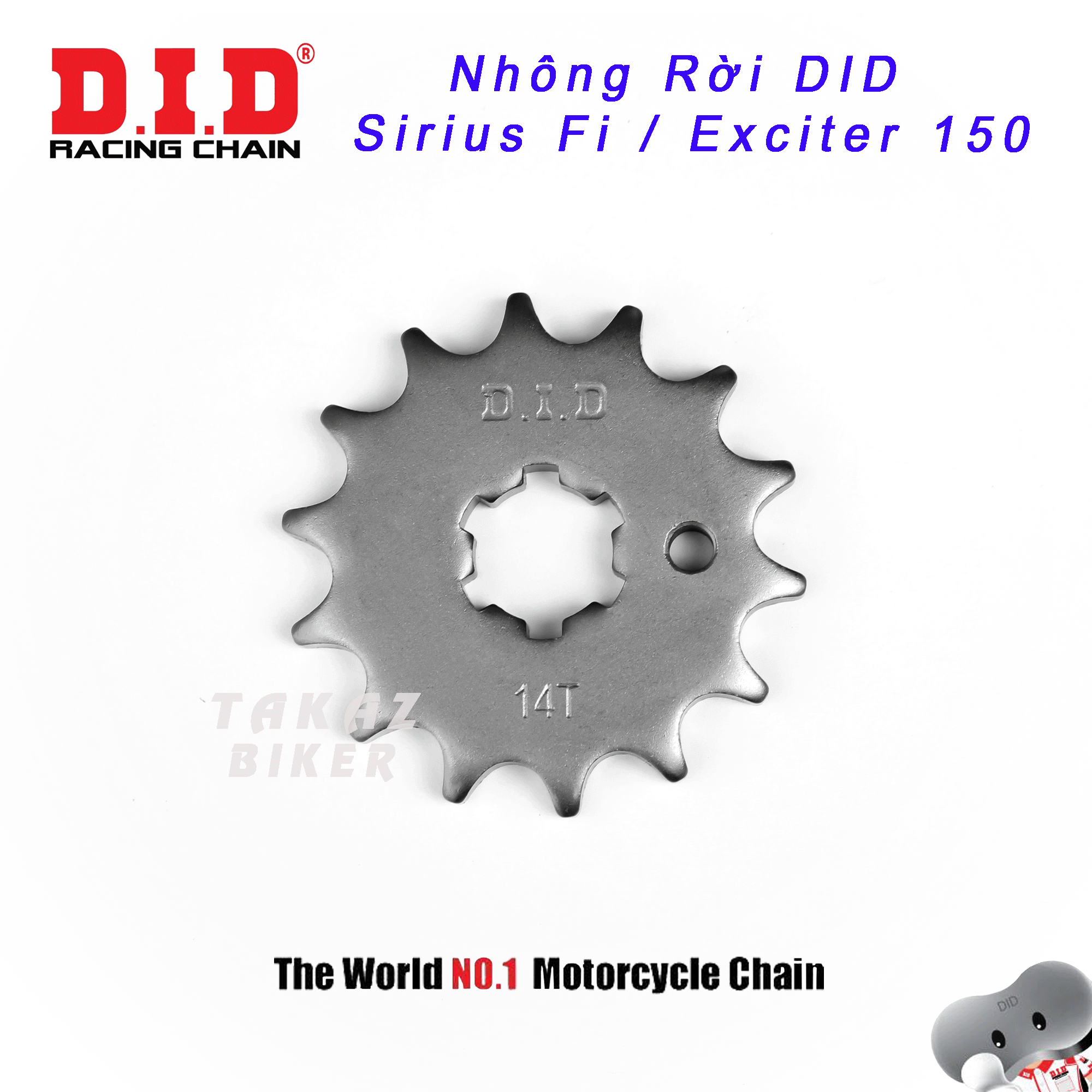 [HCM][ 14T x 44T ] Dĩa và Nhông DID Rời Yamaha Exciter 150cc / FZ 150cc - 14T/44T - Made in Thái Lan 100%