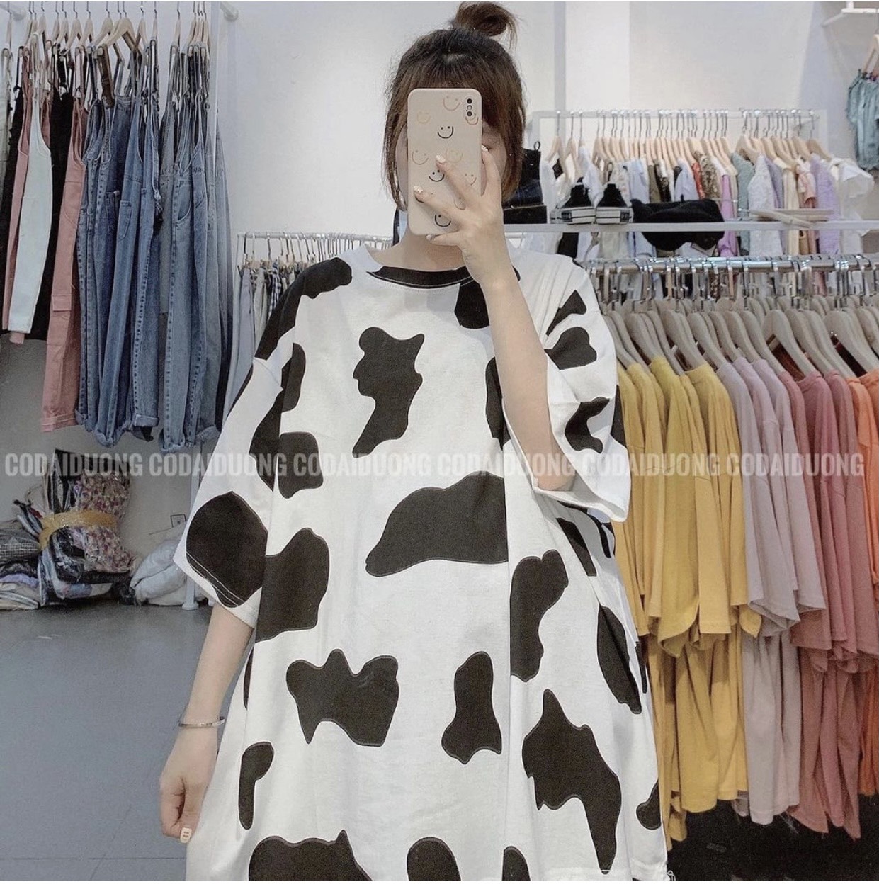 🍃Áo Thun Form Rộng Tay Lỡ BÒ SỮA