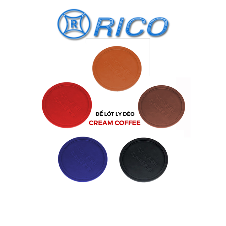 Đế lót ly nhựa dẻo Rico Cream Coffee
