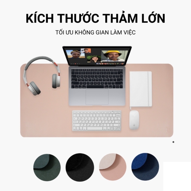 [Size Lớn 120x60]Deskpad Lót Chuột Mouse Pad, Thảm Da Lót Bàn Làm Việc Cỡ Lớn Chống Thấm Nước Nhiều Màu