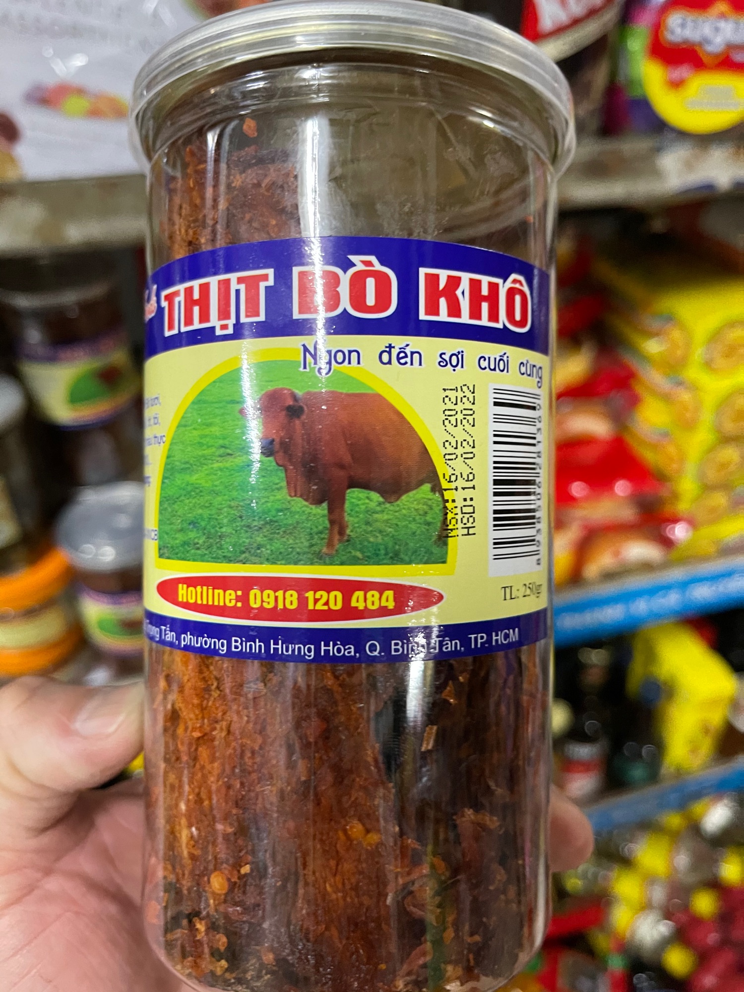Thịt bò khô miếng hộp 250g