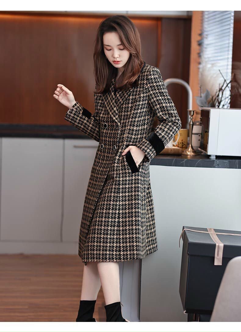 ÁO KHOÁC DẠ CỔ VEST DÁNG DÀI CAO CẤP