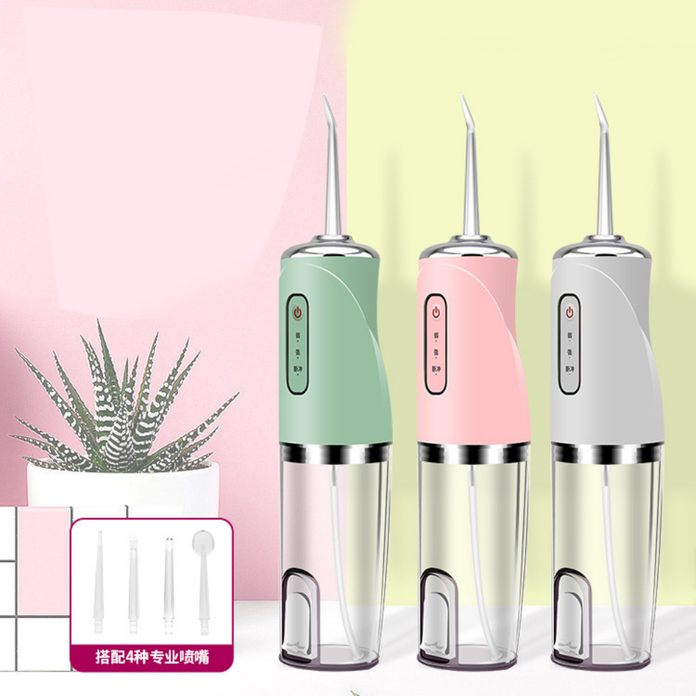 Tăm Nước Oral Irrigator Cầm Tay- Máy Tăm nước vệ sinh răng miệng cao cấp- Máy Vệ Sinh Răng Miệng Sạc Pin, Chống Nước, Máy Tăm Nước 4 Đầu Chuyên Dụng Làm Sạch Sâu- Máy sỉa răng nước có Bảo Hành